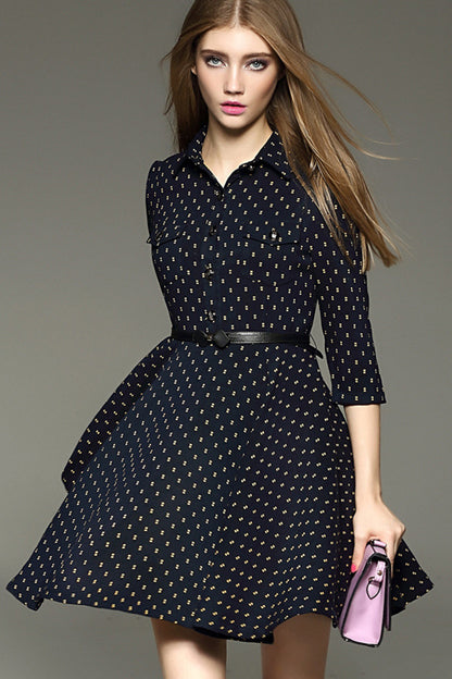 WOMNE'S BLACK GRACE POLO NECK 3/4 SLEEVE  WEAR TO WORK DRESS