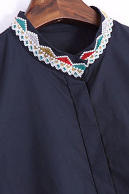Tribal Emboridered Short Flared Blouse