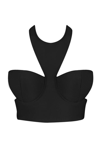 Round Neck Faux Tube Bodaycon Top