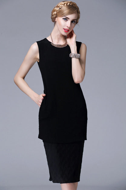 Contast Tiered Bottom Cocktail Midi Dress