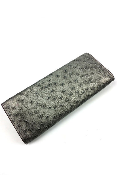 Faux Ostrich Wallet