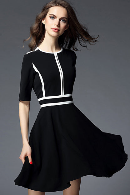 [50% OFF TILL 7 APR] Formal Round Neck Half Sleeve Fitted OL Dress
