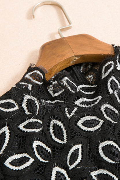 WOMEN'S ELEGANT DOT PRINTING LONG SLEEVE VINTAGE STAND COLLAR LONG DRESS