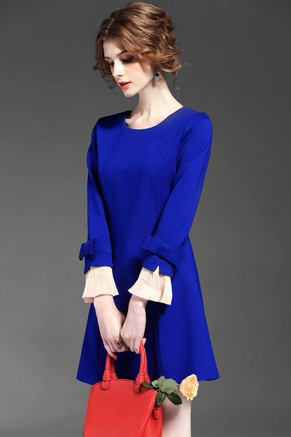 1 Women's Elegant Casual Skirt Round Neck Slim A-line Dress - NJOYDRESS - 4
