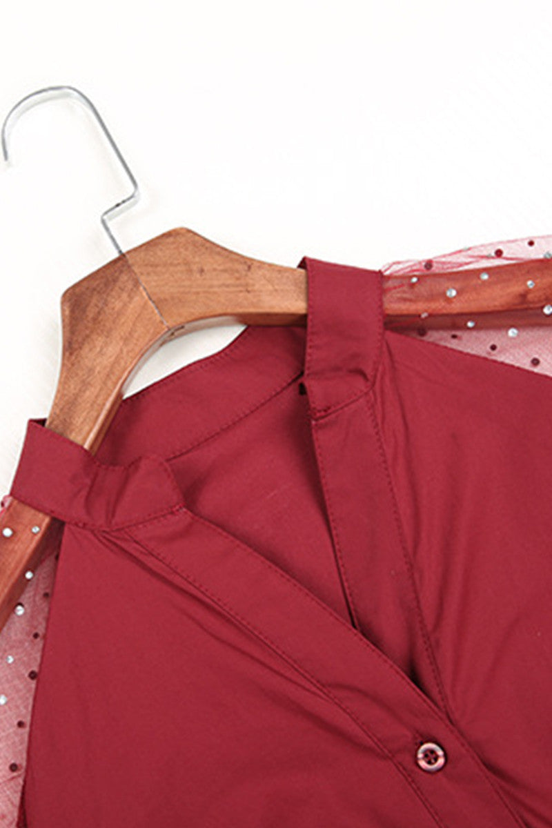 Lace-Inset Shoulder Short Cocktail Dress