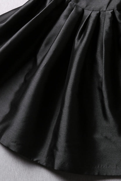 Cut Out Back Waist Little Flared Satin Dress