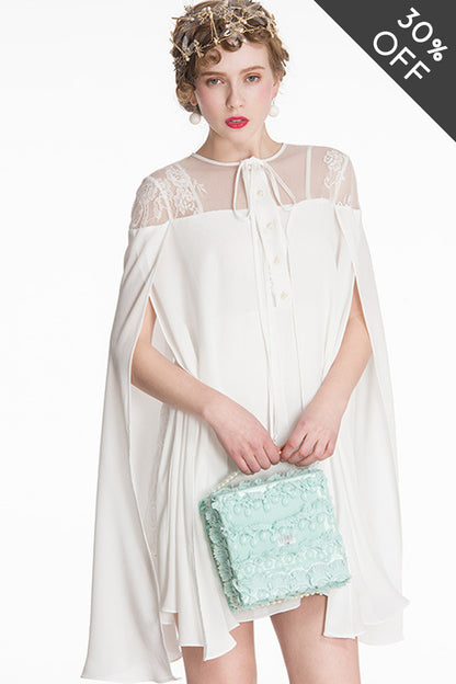[30% OFF TILL 8 APR] Casual Loose Chiffon Shawl With Embroidery Mini Dress