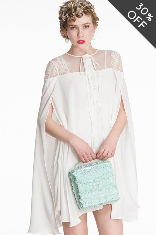 [30% OFF TILL 8 APR] Casual Loose Chiffon Shawl With Embroidery Mini Dress
