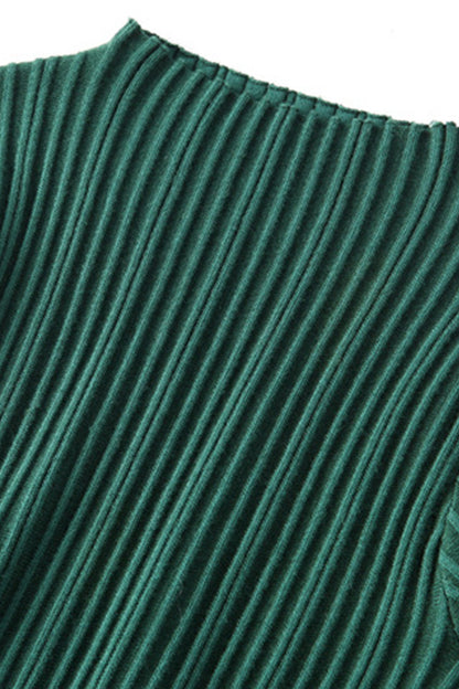Little Mock Neck 3/4 Sleeve Pleated Tops