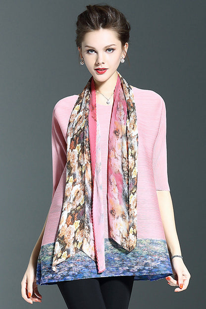 Flared Long Digital Blouse With Scaft