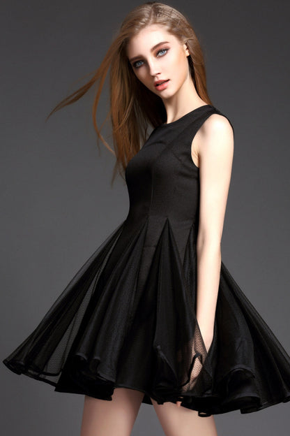 Multi Tiered Wide Bottom Little Back Cocktail Dress