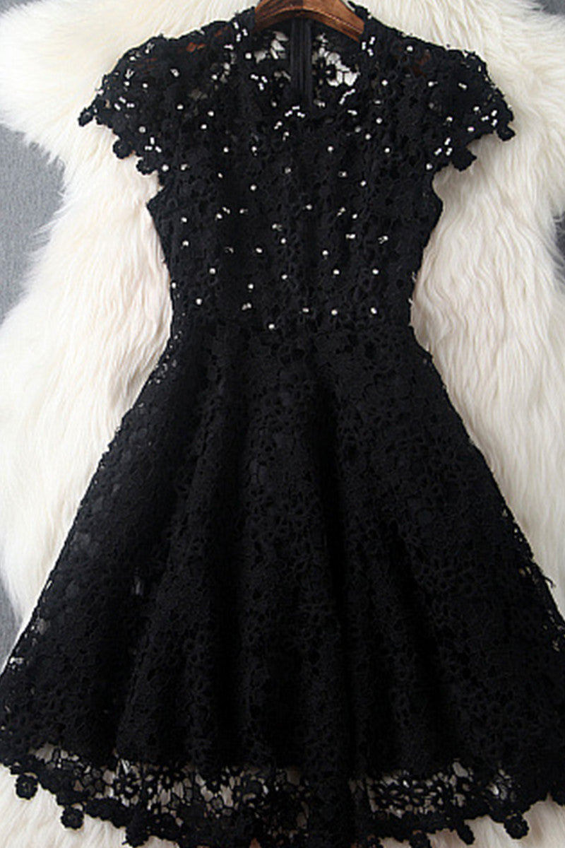 Full Lace With Beaded Little Fit-and-Flare Dress