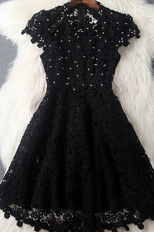 Full Lace With Beaded Little Fit-and-Flare Dress