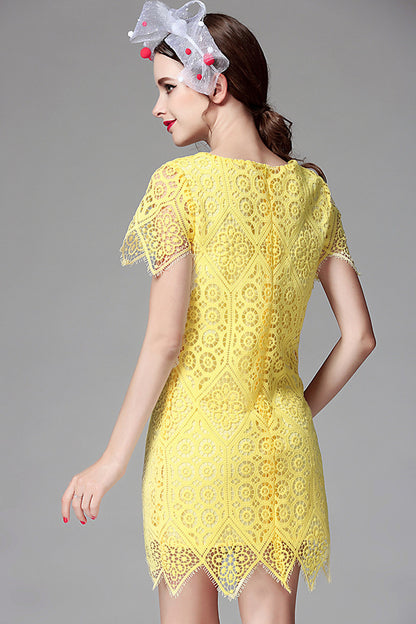 [30% OFF TILL 7 APR] Vintage Lace Embroidery Round Neck Casual Dress