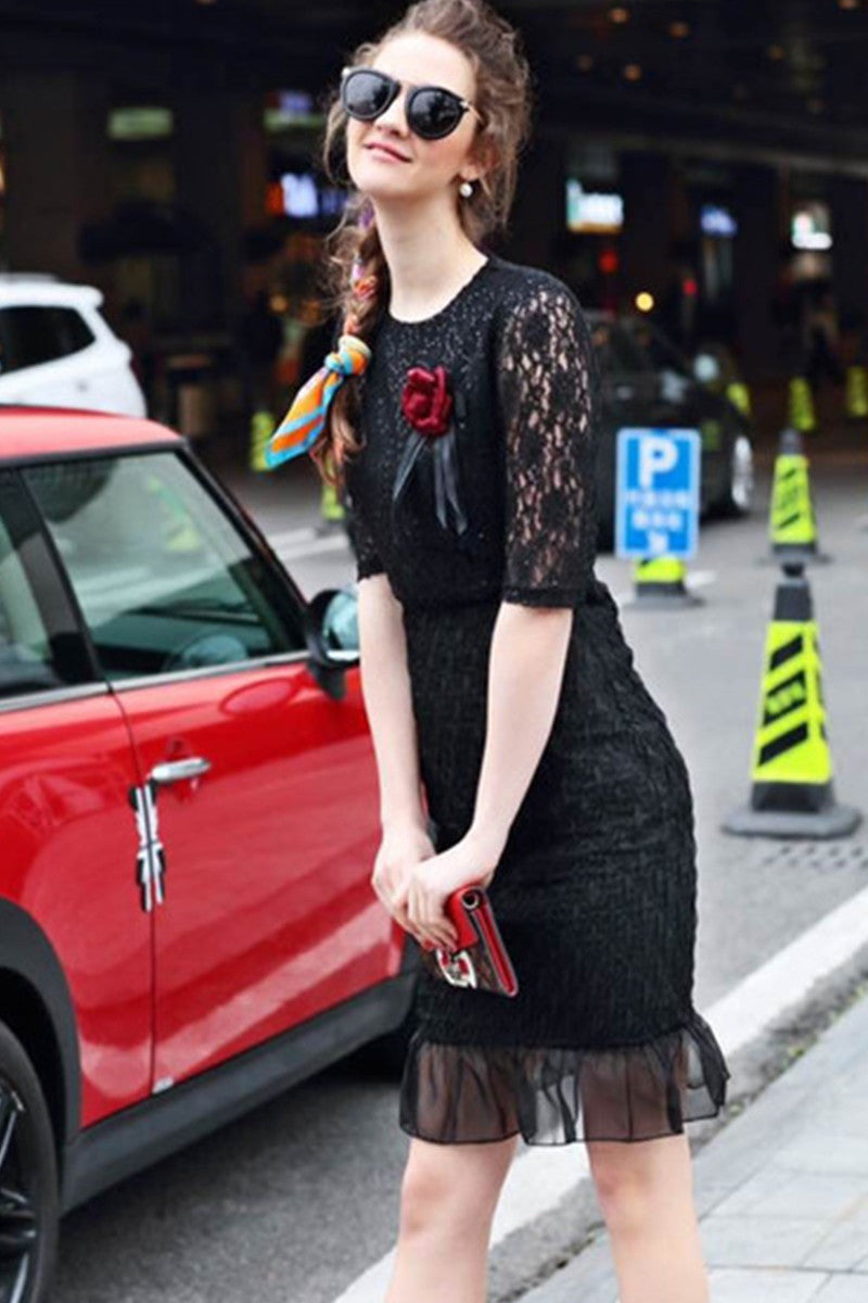 Lace S-line Little Fish Tail Formal Dress