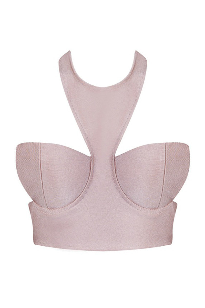 Round Neck Faux Tube Bodaycon Top