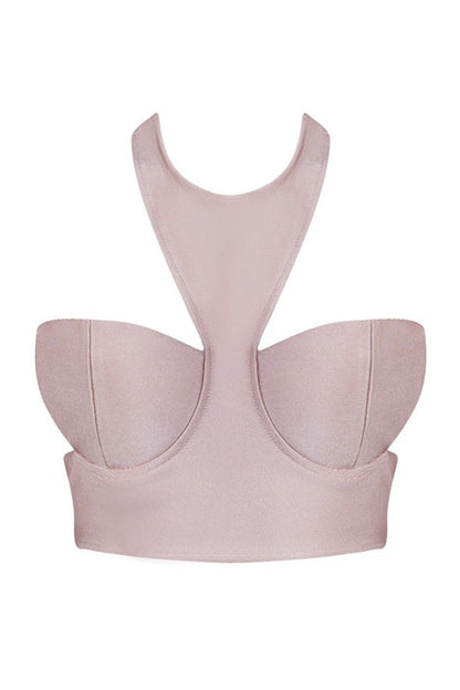 Round Neck Faux Tube Bodaycon Top