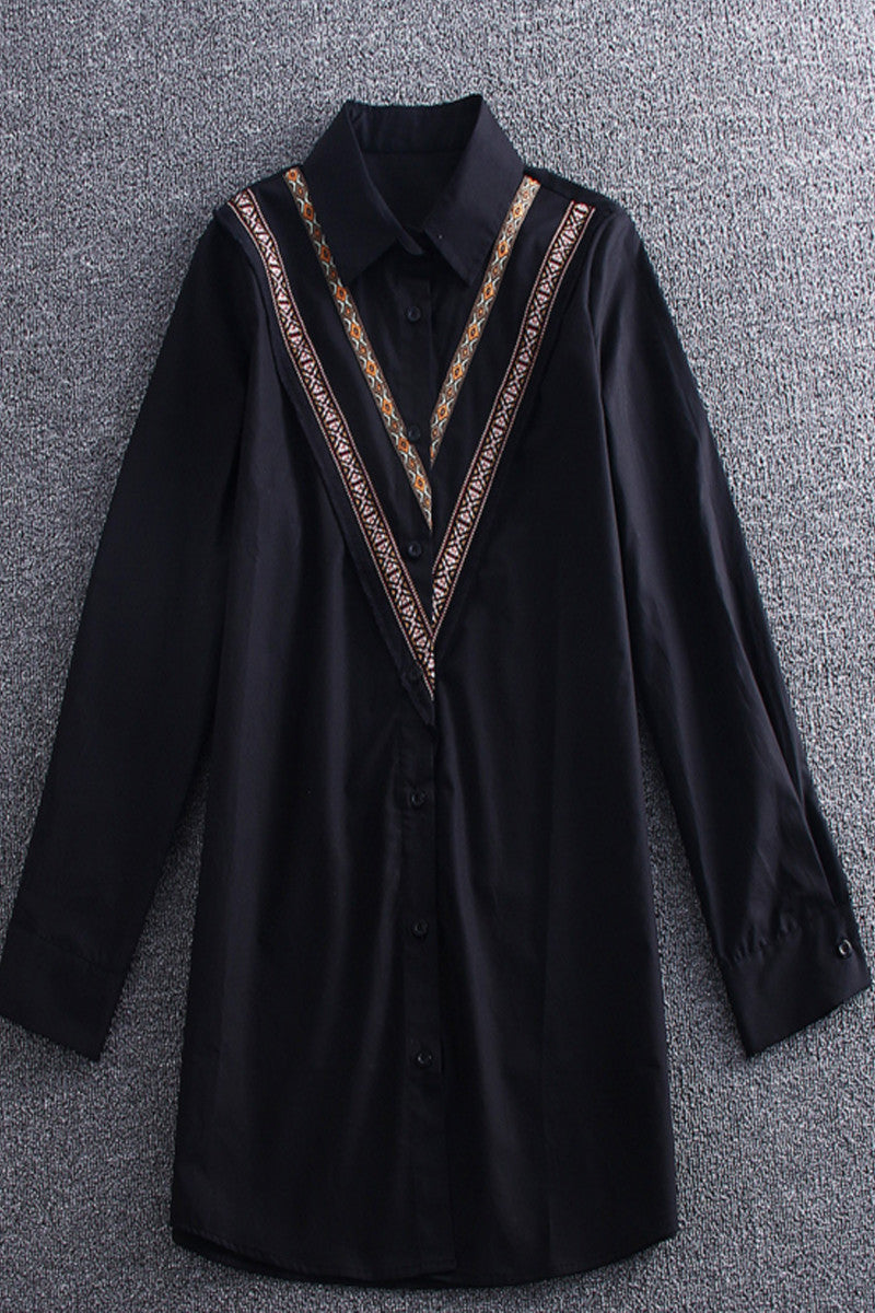 Long Shirts With Big V  Ribbon Decroration