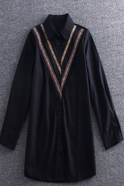 Long Shirts With Big V  Ribbon Decroration