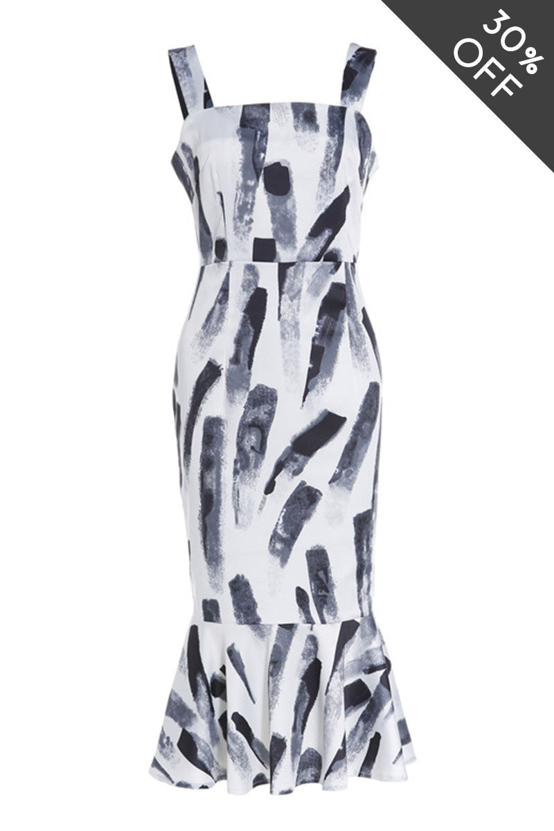 [30% OFF TILL 7 APR] Strap Low Cut Maxi Fishtail Cocktail Dress