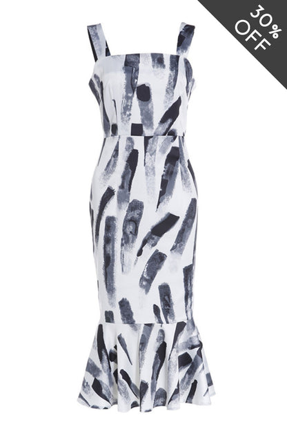 [30% OFF TILL 7 APR] Strap Low Cut Maxi Fishtail Cocktail Dress