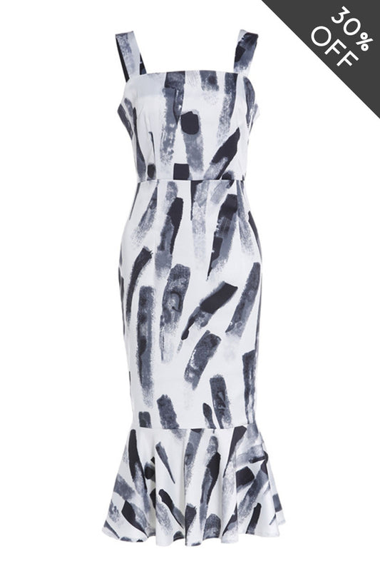 [30% OFF TILL 7 APR] Strap Low Cut Maxi Fishtail Cocktail Dress