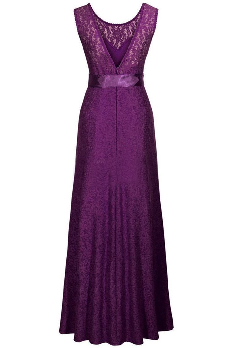 Short Sleeve Lace Backless Evening Party Dress