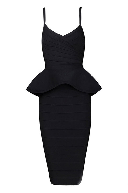 Sexy Bodycon Peplum Two Piece Wrap Dress