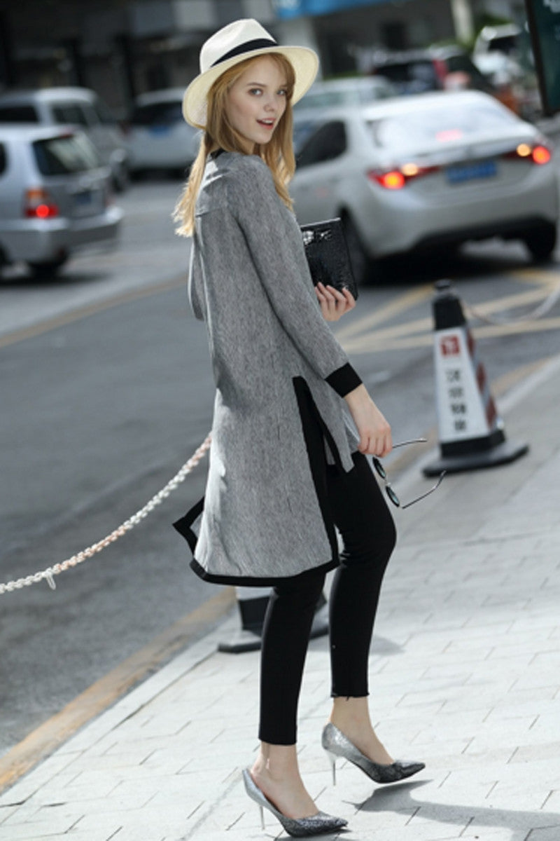 Stripe High-Low With Long Side Slit Tops - NJOYDRESS - 4