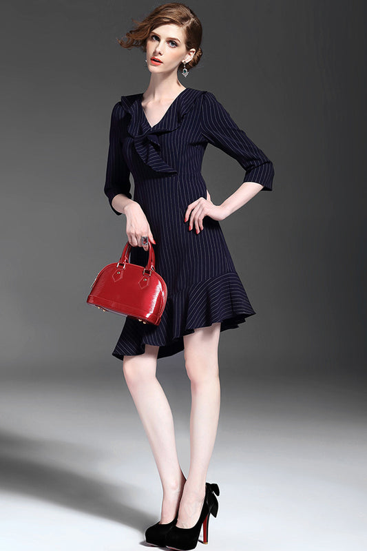 WOMEN'S ELEGANT LONG SLEEVE V NECK WEAR TO WORK PARTY DRESS